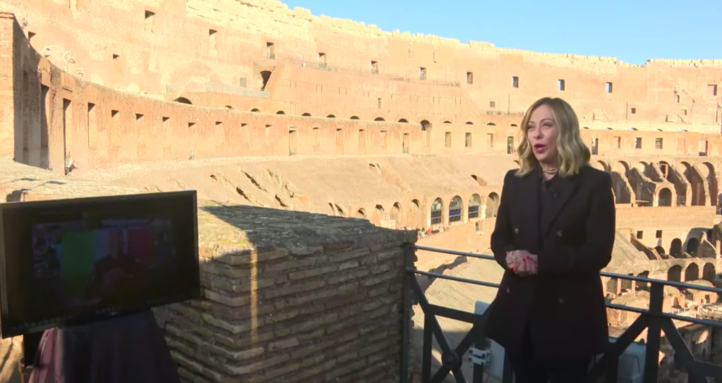 meloni e villadei in collegamento