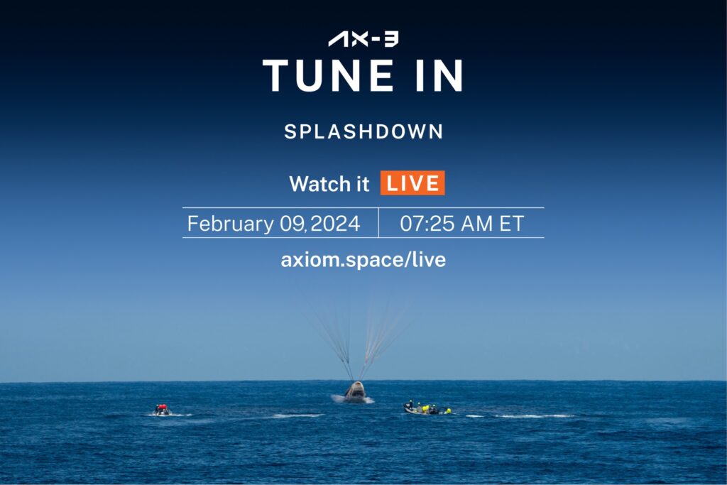 AX- 3, sgancio avvenuto! Si ritorna sulla Terra 3 ax 3 spash down