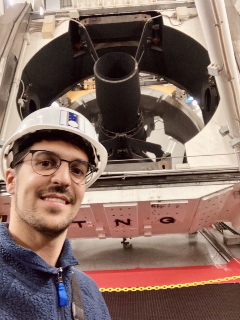 TOI-5398 Il ricercatore Giacomo Mantovan, primo autore dell’articolo e ricercatore del dipartimento di Fisica e Astronomia dell’Università di Padova nonché associato INAF. Crediti: G. Mantovan/Università di Padova - INAF Mantovan_TNG