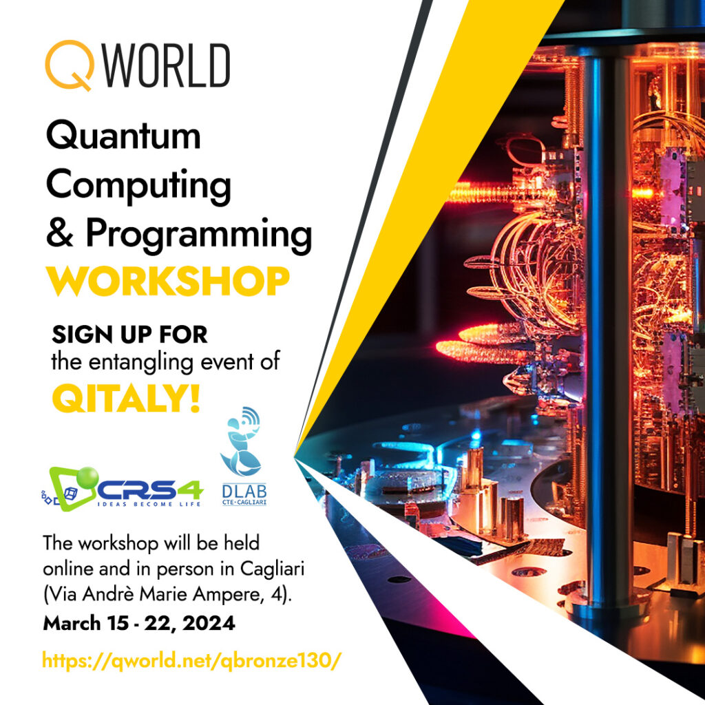CRS4 E CTLAB QWORLD QUANTUM COMPUTING Locandina CAGLIARI