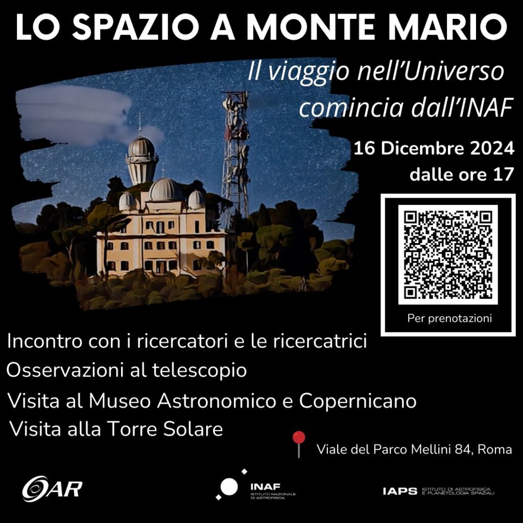 16 dicembre Giornata nazionale dello spazio: l'INAF all'evento Lo Spazio a Monte Mario 2 16 dicembre lo spazio a monte mario