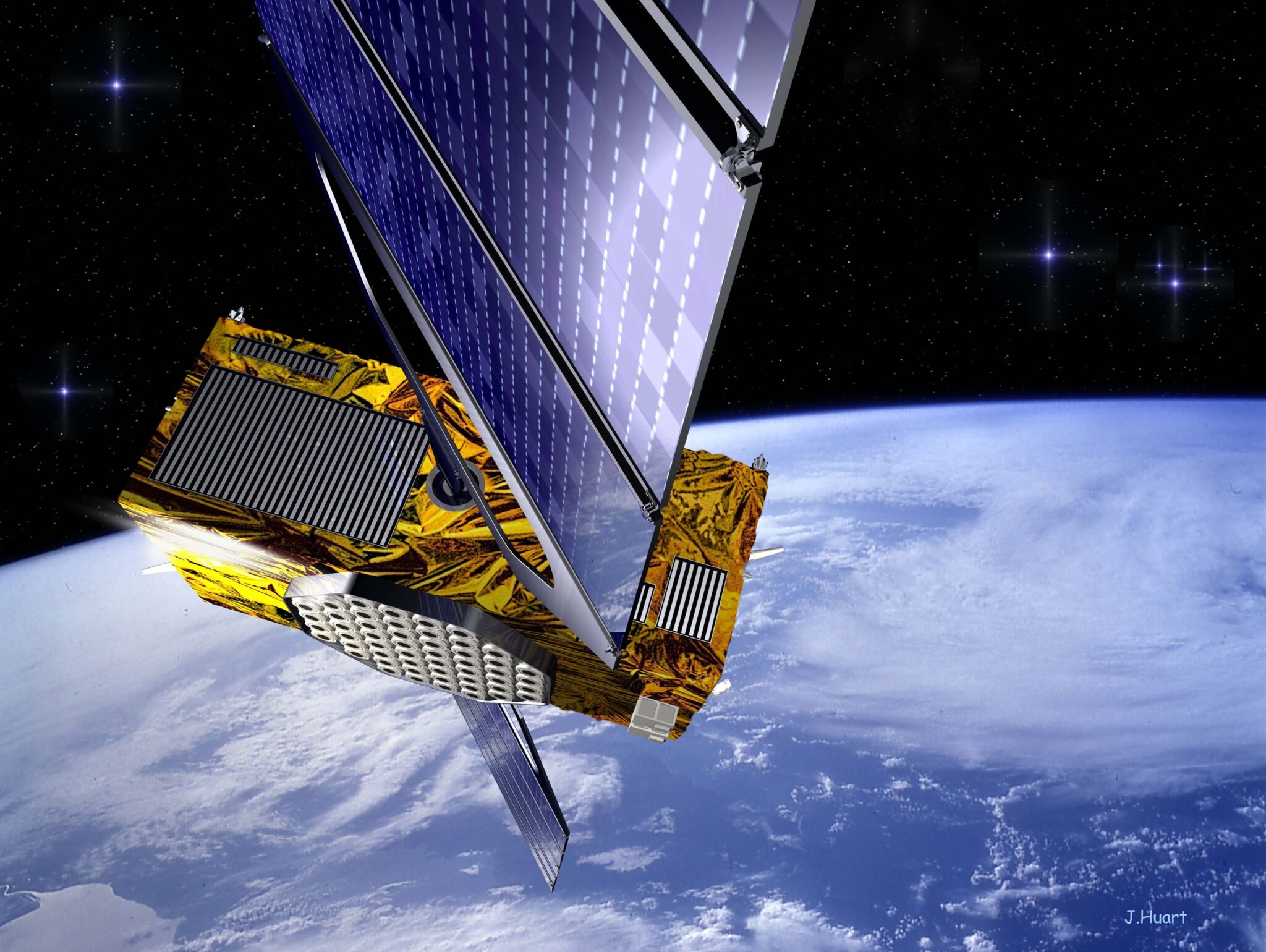 telespazio Galileo, artistic satellite, galileo, J.Huart
