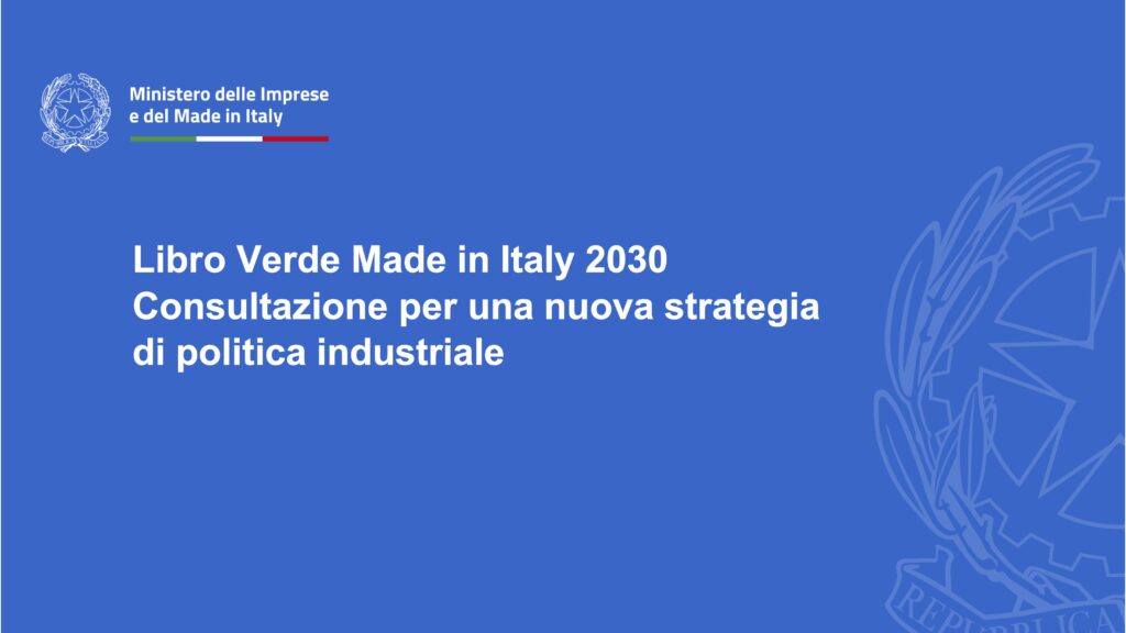 Mare e Spazio nel Libro Verde Made in Italy 2030 3 Mare e Spazio_Libro verde MIMIT